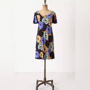 Anthropologie Vanessa Virginia Mina Silk Blend Floral Dress $138 XS